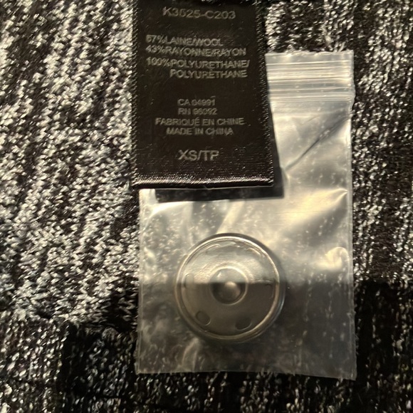 Fabulous black with white lines wool blend jacket with snap front. - Picture 10 of 15